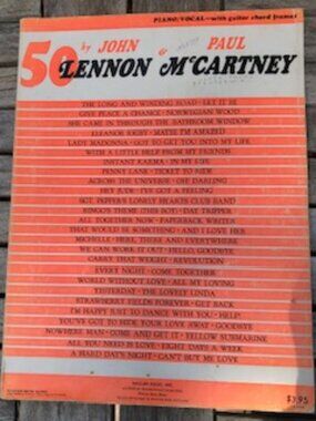 50 Beatles Lennon McCartney Sheet Music Piano Vocal Guitar Book 1970